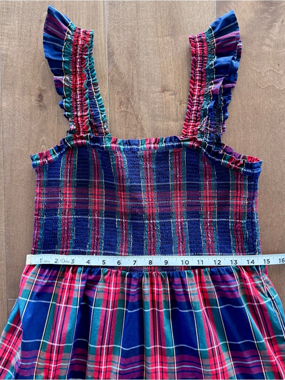 J.Crew Re-Imagined Plaid Smocked Midi Dress Small Cottagecore Pockets - Picture 7 of 13